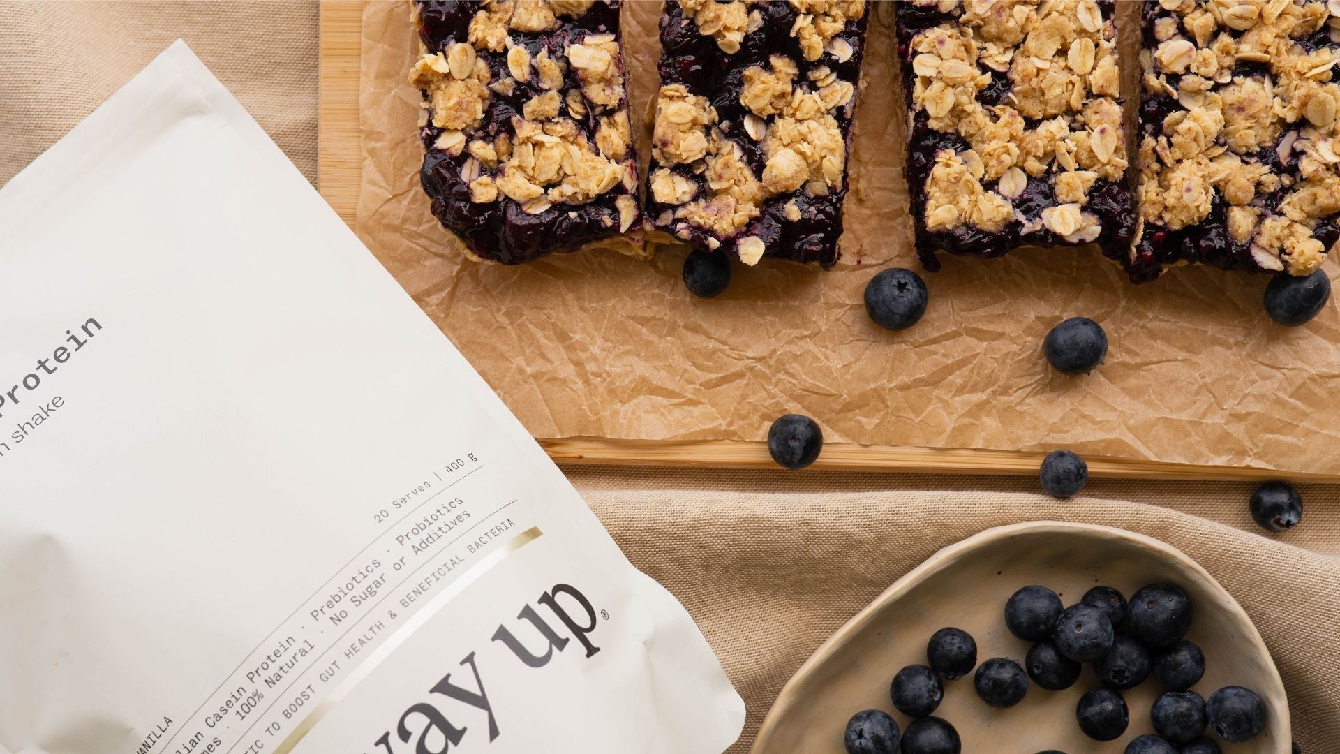 High-Protein Blueberry Oat Bars