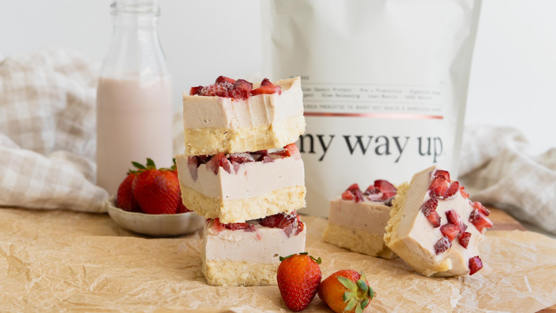 Strawberry Cheesecake Slice | Protein-Packed & Gut-Friendly
