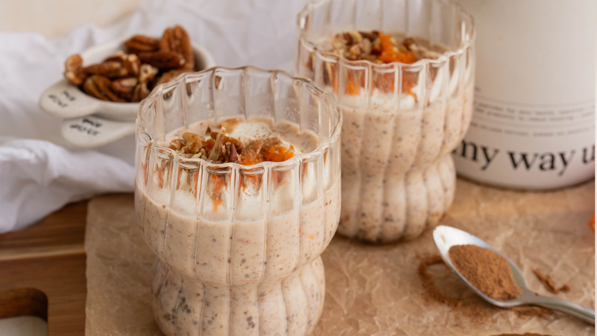 Carrot cake collagen overnight oats