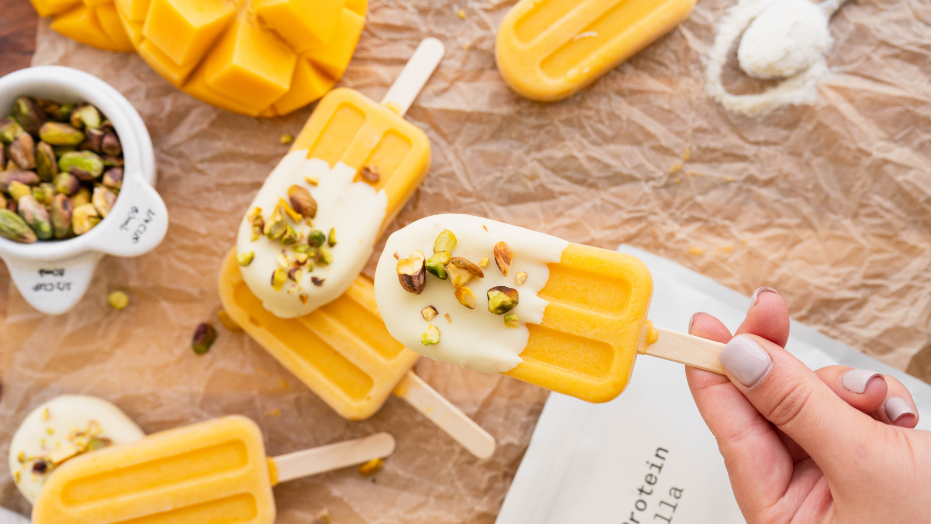 Mango & Vanilla Protein Paddle Pops