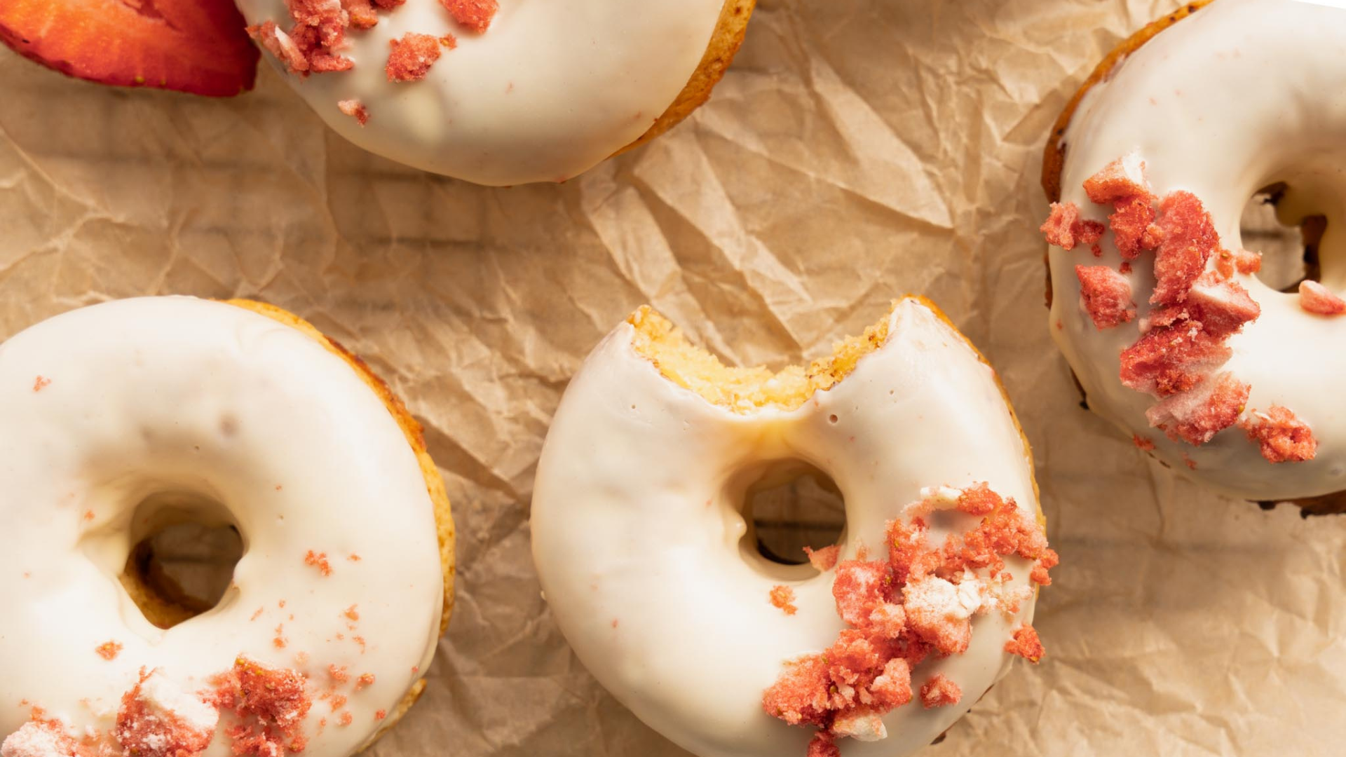 Gluten-free Strawberry Cheesecake Doughnuts