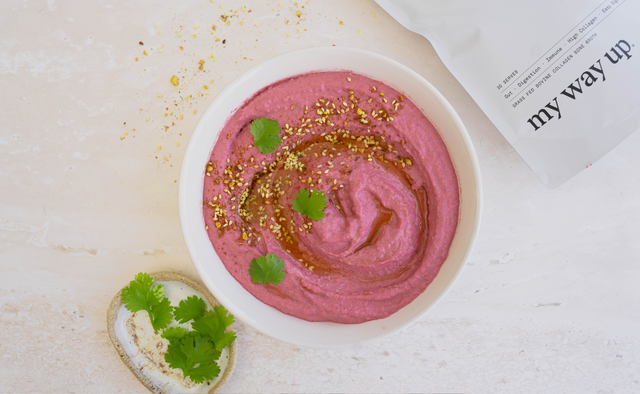 MyWayUp Blog Header gut boosting Beetroot hummus